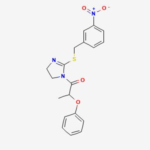 1-[2-[(3-Nitrophenyl)methylsulfanyl]-4,5-dihydroimidazol-1-yl]-2-phenoxypropan-1-one
