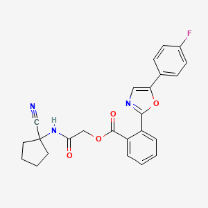 molecular formula C24H20FN3O4 B2712266 [2-[(1-Cyanocyclopentyl)amino]-2-oxoethyl] 2-[5-(4-fluorophenyl)-1,3-oxazol-2-yl]benzoate CAS No. 1241535-19-2