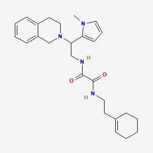 molecular formula C26H34N4O2 B2712267 N1-(2-(cyclohex-1-en-1-yl)ethyl)-N2-(2-(3,4-dihydroisoquinolin-2(1H)-yl)-2-(1-methyl-1H-pyrrol-2-yl)ethyl)oxalamide CAS No. 1049454-40-1