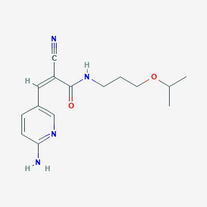 molecular formula C15H20N4O2 B2712276 (Z)-3-(6-Aminopyridin-3-yl)-2-cyano-N-(3-propan-2-yloxypropyl)prop-2-enamide CAS No. 2173622-10-9