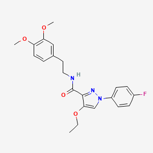 molecular formula C22H24FN3O4 B2712280 N-(3,4-二甲氧基苯乙基)-4-乙氧基-1-(4-氟苯基)-1H-吡唑-3-羧酰胺 CAS No. 1170643-58-9