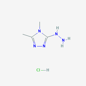 molecular formula C4H10ClN5 B2712282 3-hydrazinyl-4,5-dimethyl-4H-1,2,4-triazole hydrochloride CAS No. 2031268-92-3