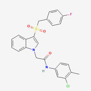 N-(3-chloro-4-methylphenyl)-2-(3-((4-fluorobenzyl)sulfonyl)-1H-indol-1-yl)acetamide