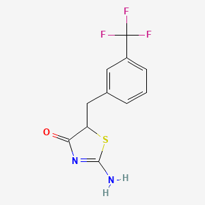 molecular formula C11H9F3N2OS B2712290 5-(3-(trifluoromethyl)benzyl)-2-aminothiazol-4(5H)-one CAS No. 301687-76-3