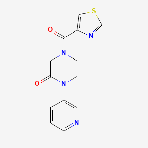 molecular formula C13H12N4O2S B2712291 1-(Pyridin-3-yl)-4-(1,3-thiazole-4-carbonyl)piperazin-2-one CAS No. 2097911-63-0