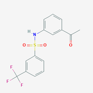 molecular formula C15H12F3NO3S B2712297 N-(3-acetylphenyl)-3-(trifluoromethyl)benzene-1-sulfonamide CAS No. 338966-31-7