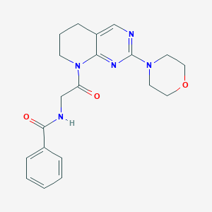 molecular formula C20H23N5O3 B2712302 N-(2-(2-morpholino-6,7-dihydropyrido[2,3-d]pyrimidin-8(5H)-yl)-2-oxoethyl)benzamide CAS No. 2210137-48-5