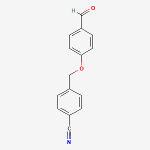 molecular formula C15H11NO2 B2712308 4-[(4-Formylphenoxy)methyl]benzonitrile CAS No. 109702-08-1