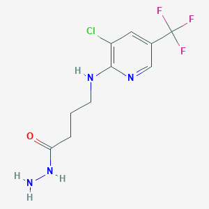 molecular formula C10H12ClF3N4O B2712341 4-{[3-Chloro-5-(trifluoromethyl)-2-pyridinyl]amino}butanohydrazide CAS No. 332361-09-8
