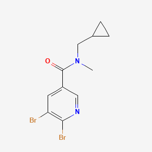 molecular formula C11H12Br2N2O B2712343 5,6-dibromo-N-(cyclopropylmethyl)-N-methylpyridine-3-carboxamide CAS No. 1856128-09-0