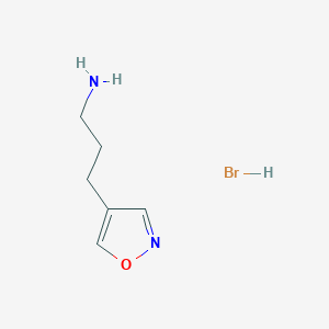 molecular formula C6H11BrN2O B2712344 3-(Isoxazol-4-yl)propan-1-amine hydrobromide CAS No. 2155855-50-6