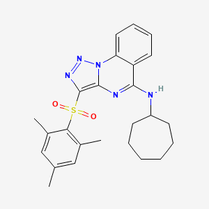 N-cycloheptyl-3-[(2,4,6-trimethylphenyl)sulfonyl][1,2,3]triazolo[1,5-a]quinazolin-5-amine