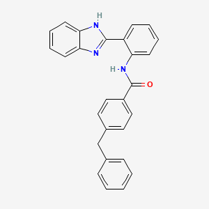 molecular formula C27H21N3O B2712363 N-(2-(1H-benzo[d]imidazol-2-yl)phenyl)-4-benzylbenzamide CAS No. 476284-64-7