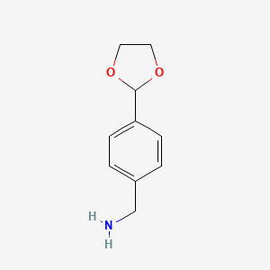 molecular formula C10H13NO2 B2712377 (4-(1,3-Dioxolan-2-YL)phenyl)methanamine CAS No. 104566-44-1