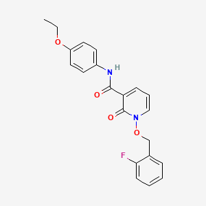 molecular formula C21H19FN2O4 B2712392 N-(4-ethoxyphenyl)-1-[(2-fluorophenyl)methoxy]-2-oxo-1,2-dihydropyridine-3-carboxamide CAS No. 868678-87-9
