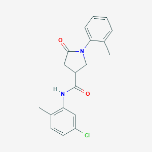 molecular formula C19H19ClN2O2 B271240 N-(5-chloro-2-methylphenyl)-1-(2-methylphenyl)-5-oxopyrrolidine-3-carboxamide 