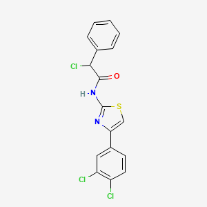 molecular formula C17H11Cl3N2OS B2712423 2-chloro-N-[4-(3,4-dichlorophenyl)-1,3-thiazol-2-yl]-2-phenylacetamide CAS No. 565191-95-9