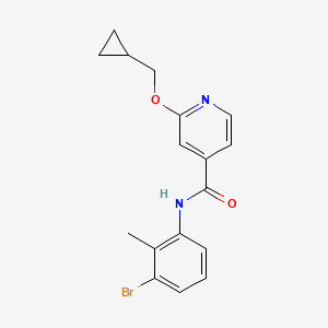 molecular formula C17H17BrN2O2 B2712443 N-(3-bromo-2-methylphenyl)-2-(cyclopropylmethoxy)isonicotinamide CAS No. 2034359-38-9