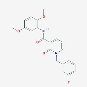 molecular formula C21H19FN2O4 B2712460 N-(2,5-dimethoxyphenyl)-1-[(3-fluorophenyl)methyl]-2-oxo-1,2-dihydropyridine-3-carboxamide CAS No. 1005299-94-4