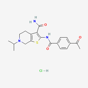 2-(4-Acetylbenzamido)-6-isopropyl-4,5,6,7-tetrahydrothieno[2,3-c]pyridine-3-carboxamide hydrochloride