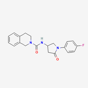 molecular formula C20H20FN3O2 B2712470 N-(1-(4-fluorophenyl)-5-oxopyrrolidin-3-yl)-3,4-dihydroisoquinoline-2(1H)-carboxamide CAS No. 894039-30-6