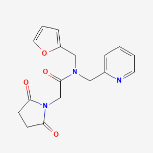 2-(2,5-dioxopyrrolidin-1-yl)-N-(furan-2-ylmethyl)-N-(pyridin-2-ylmethyl)acetamide