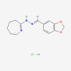 (E)-2-((E)-(benzo[d][1,3]dioxol-5-ylmethylene)hydrazono)azepane hydrochloride