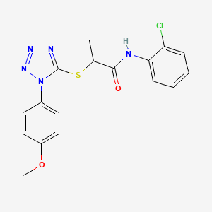 molecular formula C17H16ClN5O2S B2712479 N-(2-chlorophenyl)-2-{[1-(4-methoxyphenyl)-1H-1,2,3,4-tetrazol-5-yl]sulfanyl}propanamide CAS No. 890638-52-5
