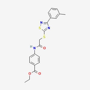 Ethyl 4-(2-((3-(m-tolyl)-1,2,4-thiadiazol-5-yl)thio)acetamido)benzoate