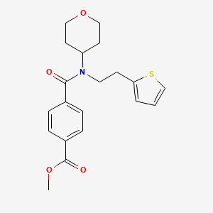 molecular formula C20H23NO4S B2712494 methyl 4-[(oxan-4-yl)[2-(thiophen-2-yl)ethyl]carbamoyl]benzoate CAS No. 1788675-39-7