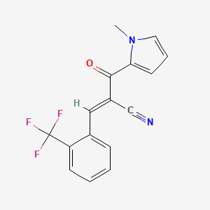 (E)-2-(1-methylpyrrole-2-carbonyl)-3-[2-(trifluoromethyl)phenyl]prop-2-enenitrile