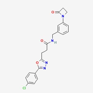 3-[5-(4-chlorophenyl)-1,3,4-oxadiazol-2-yl]-N-{[3-(2-oxoazetidin-1-yl)phenyl]methyl}propanamide