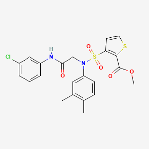 molecular formula C22H21ClN2O5S2 B2712579 methyl 3-({[(3-chlorophenyl)carbamoyl]methyl}(3,4-dimethylphenyl)sulfamoyl)thiophene-2-carboxylate CAS No. 941962-17-0
