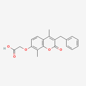 molecular formula C20H18O5 B2712586 [(3-benzyl-4,8-dimethyl-2-oxo-2H-chromen-7-yl)oxy]acetic acid CAS No. 374707-77-4
