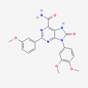 9-(3,4-dimethoxyphenyl)-2-(3-methoxyphenyl)-8-oxo-8,9-dihydro-7H-purine-6-carboxamide