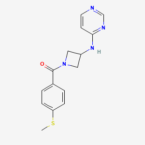 molecular formula C15H16N4OS B2712693 N-{1-[4-(methylsulfanyl)benzoyl]azetidin-3-yl}pyrimidin-4-amine CAS No. 2097909-31-2