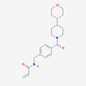 molecular formula C21H28N2O3 B2712707 N-({4-[4-(oxan-4-yl)piperidine-1-carbonyl]phenyl}methyl)prop-2-enamide CAS No. 2197819-58-0