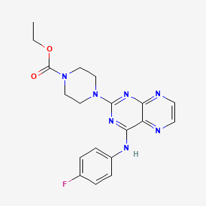 molecular formula C19H20FN7O2 B2712766 Ethyl 4-{4-[(4-fluorophenyl)amino]pteridin-2-yl}piperazine-1-carboxylate CAS No. 946288-91-1