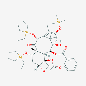 molecular formula C44H72O10Si3 B027128 7,10-Bis[O-(triethylsilyl)]-10-deacetyl-13-O-trimethylsilyl Baccatin III CAS No. 159383-93-4