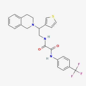 molecular formula C24H22F3N3O2S B2712806 N-[2-(1,2,3,4-tetrahydroisoquinolin-2-yl)-2-(thiophen-3-yl)ethyl]-N'-[4-(trifluoromethyl)phenyl]ethanediamide CAS No. 954696-96-9