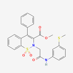 molecular formula C25H22N2O5S2 B2712809 methyl 2-({[3-(methylsulfanyl)phenyl]carbamoyl}methyl)-1,1-dioxo-4-phenyl-2H-1lambda6,2-benzothiazine-3-carboxylate CAS No. 1114658-13-7