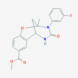 molecular formula C19H17FN2O4 B2712824 methyl 10-(3-fluorophenyl)-9-methyl-11-oxo-8-oxa-10,12-diazatricyclo[7.3.1.0^{2,7}]trideca-2,4,6-triene-4-carboxylate CAS No. 899962-61-9