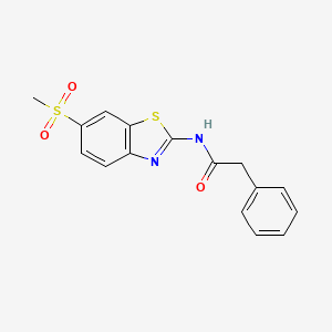 molecular formula C16H14N2O3S2 B2712827 N-(6-methanesulfonyl-1,3-benzothiazol-2-yl)-2-phenylacetamide CAS No. 349617-00-1