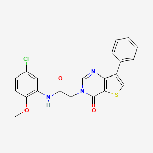 molecular formula C21H16ClN3O3S B2712848 N-(5-chloro-2-methoxyphenyl)-2-(4-oxo-7-phenylthieno[3,2-d]pyrimidin-3(4H)-yl)acetamide CAS No. 1105219-10-0