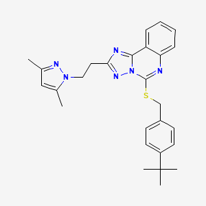 5-[(4-Tert-butylphenyl)methylsulfanyl]-2-[2-(3,5-dimethylpyrazol-1-yl)ethyl]-[1,2,4]triazolo[1,5-c]quinazoline
