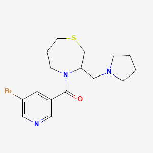 (5-Bromopyridin-3-yl)(3-(pyrrolidin-1-ylmethyl)-1,4-thiazepan-4-yl)methanone
