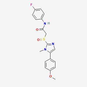 molecular formula C19H18FN3O3S B2712872 N-(4-fluorophenyl)-2-((5-(4-methoxyphenyl)-1-methyl-1H-imidazol-2-yl)sulfinyl)acetamide CAS No. 1006755-85-6