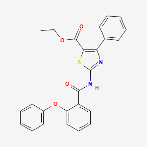 molecular formula C25H20N2O4S B2712874 ETHYL 2-(2-PHENOXYBENZAMIDO)-4-PHENYL-1,3-THIAZOLE-5-CARBOXYLATE CAS No. 313391-57-0