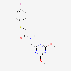 N-((4,6-dimethoxy-1,3,5-triazin-2-yl)methyl)-2-((4-fluorophenyl)thio)acetamide