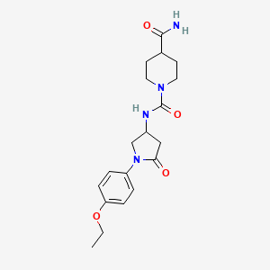 N1-(1-(4-ethoxyphenyl)-5-oxopyrrolidin-3-yl)piperidine-1,4-dicarboxamide